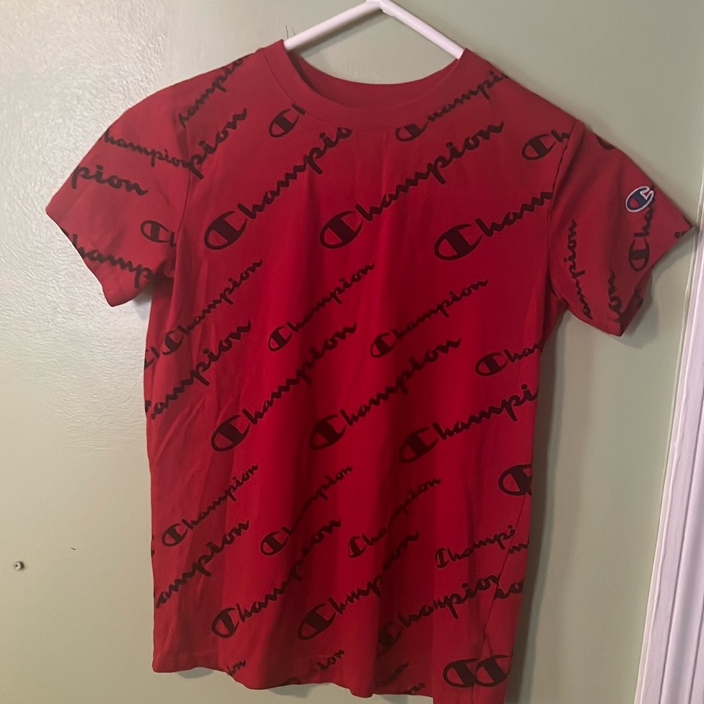 Champion boys size L color red long sleeve.